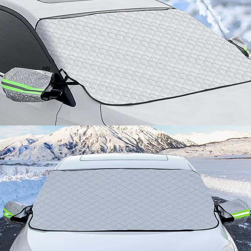 WTEMPO Car Windshield Snow Cover Multi-layer Winter Frost Protection for Any Weather Windscreen Covers with Side Mirror Covers