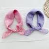 French Sweet and Cute Cotton and Linen Silk Scarf Women's Summer Floral Square Scarf Thin High-end Bag Head Tied Hair Streamer Decoration