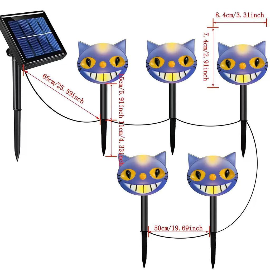Solar-Powered Halloween Pumpkin Skeleton Ground Lights - Waterproof Outdoor Garden Decor