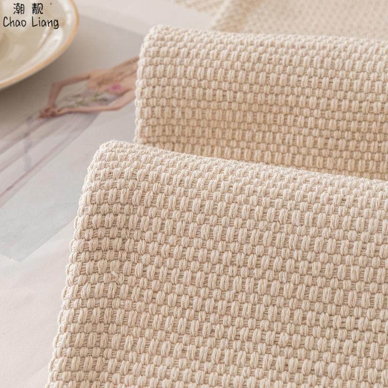 Cotton Thread Knitting Cushion Cover Linen Sofa Seat Protector Cover Four Seasons Universal Couch Mat Anti-slip Cushion Carpets