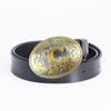 Western Style Men's Leather Belt with English Letter C - European and American Fashion Accessory