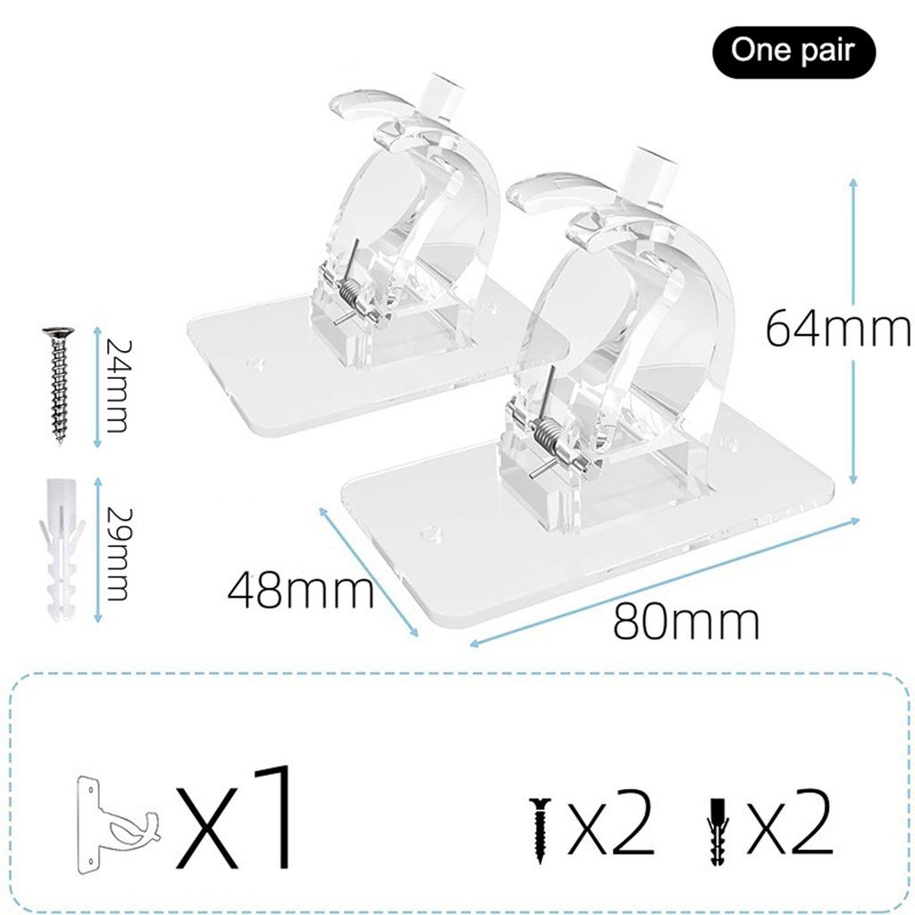 Plastic Wall Mounted Curtain Rod Storage Clips Holder DIY Furniture Hardware Curtain Storage Rack Tool
