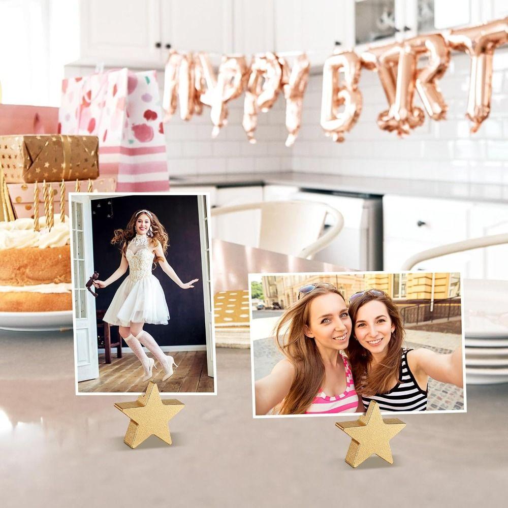 12pcs Vintage Star Card Holder Elegant Star Table Decor Premium Name Card Stand Wedding Reception