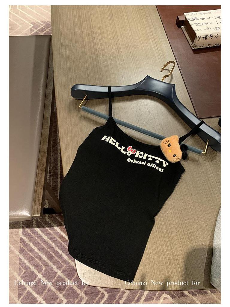 Amerikanisches Retro-Damen-Schlankheits-Süßes Buchstaben-Camisole