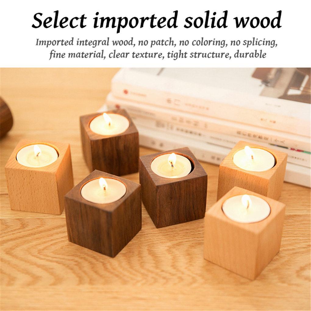 Kerzenständer aus Massivholz Weihnachten Hochzeit Valentinstag Requisite Tischdekoration Kerzenhalter