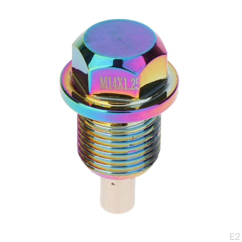 Anodized Engine Oil Pan Drain Sump Filter Adsorb Plug Bolt with Washer