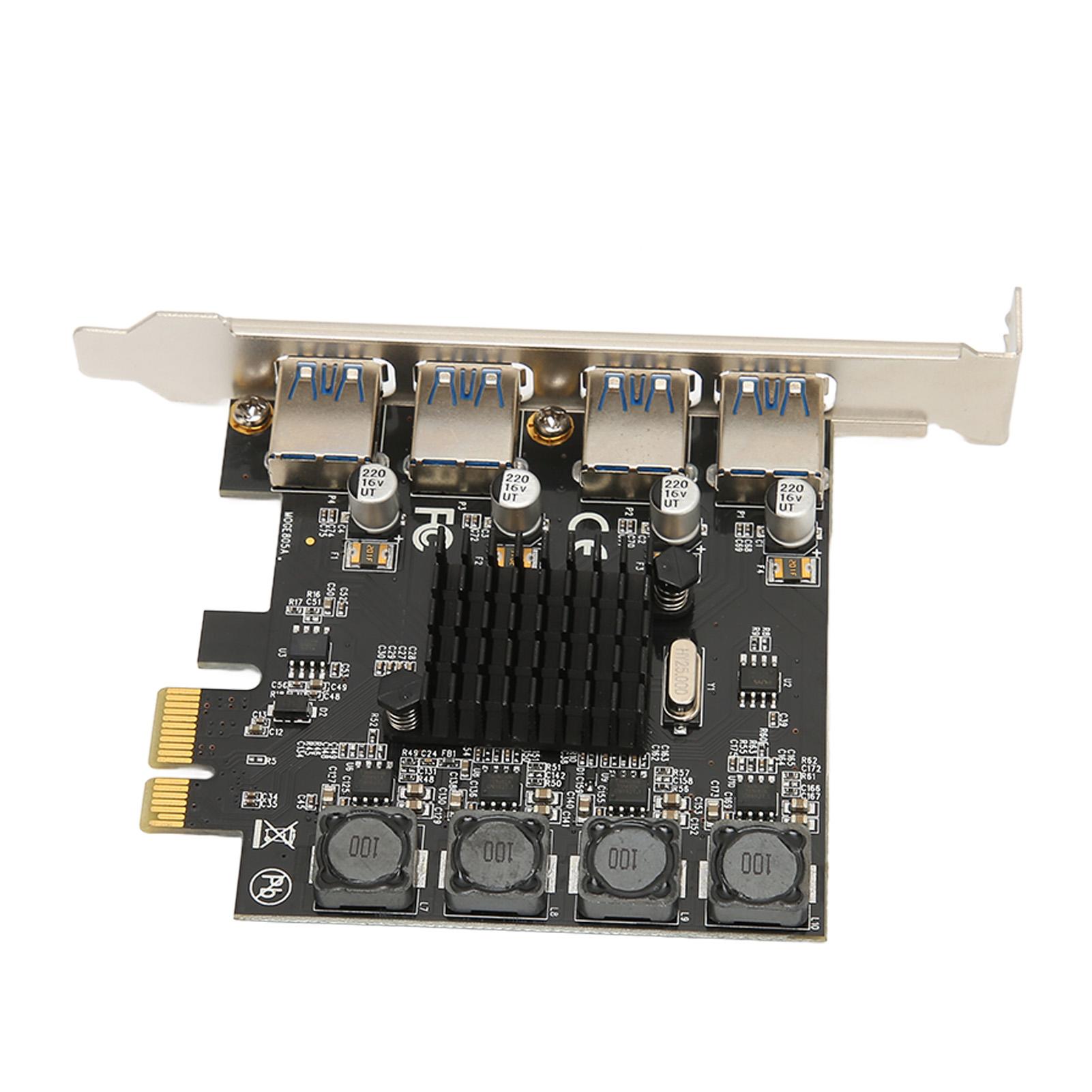 

Плата розширення PCIE до USB 4 порти USB 3.0 5 Гбіт/с Високошвидкісний автономний контролер концентратора USB3.0 для