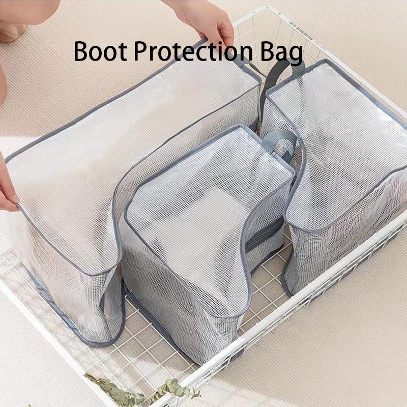 Stiefel-Aufbewahrungstasche, wasserdicht, staubdicht, transparent, Schuh-Schutztasche, mit Reißverschluss, tragbar, Stiefeltasche, Haushalts-Reise-Aufbewahrung
