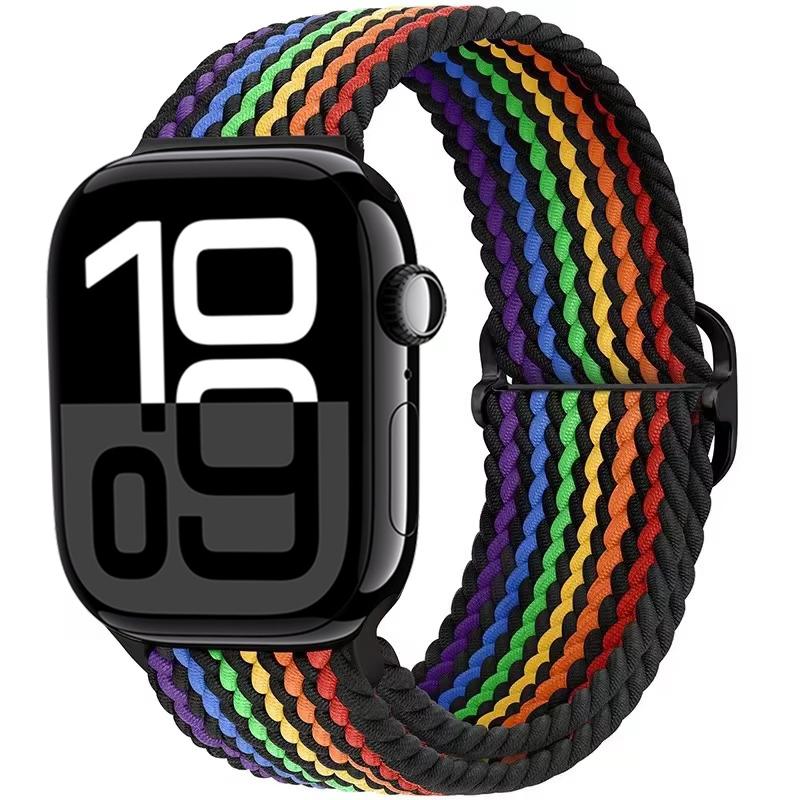 Nylon Braided Loop Band for Apple Watch Ultra/2 49mm 10 9 8 7 46mm 45mm 41mm 6 5 4 SE 44mm 40mm Elastic Strap for iWatch 3 42mm