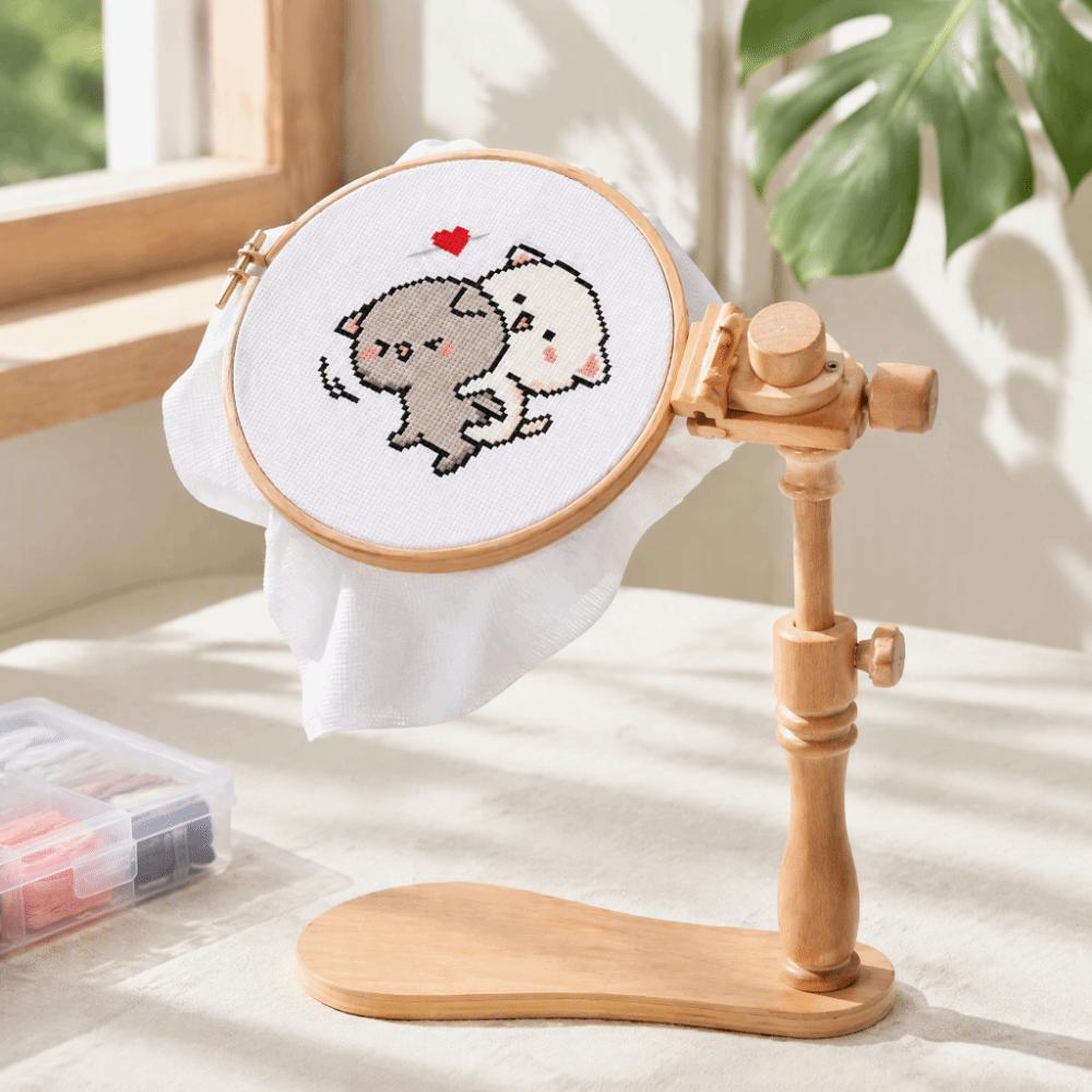 Adjustable Height Extender Embroidery Hoop Stand Cross Stitch Ring Frame For Needlework
