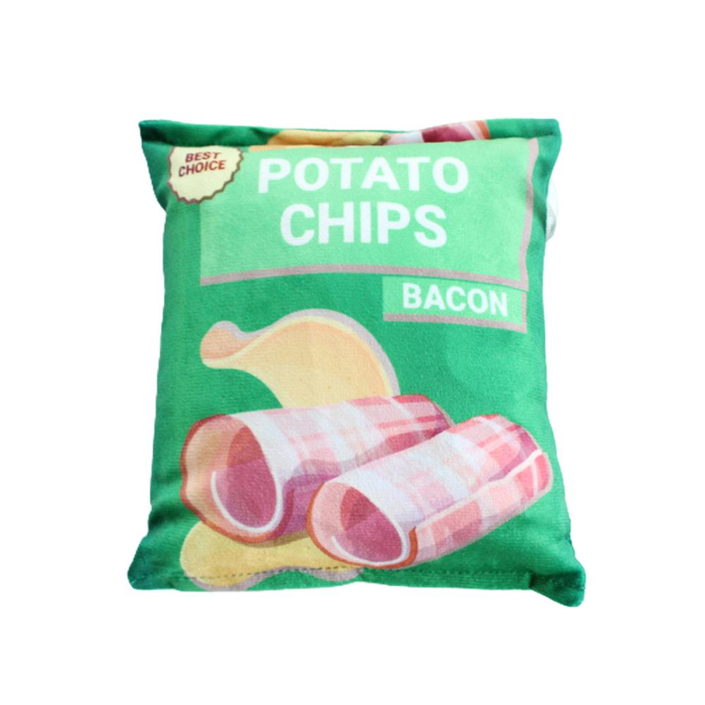Pet Plush Potato Chips Squeak Toy For Dogs Cats Bite-resistant Chewing Toys Pet Supplies For Relieve Boredom
