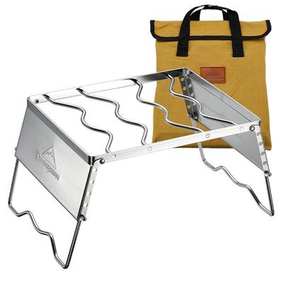 CAMPING MOON Cooktop Stand with Wind Shield, Storage Bag, 6 Height Adjustment, Trivet, Foldable Storage, 300mm, MS-1018