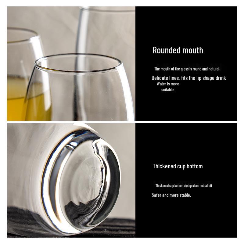 Eiförmiges Glas: Perfekt für Wasser, Saft, Bier, Mousse oder Joghurt