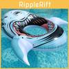 Realistic 3d Printed Shark Swim Ring Thick Pvc Inflatable Float Adult Water Buoy Lifesaver Dolphin Head Ride