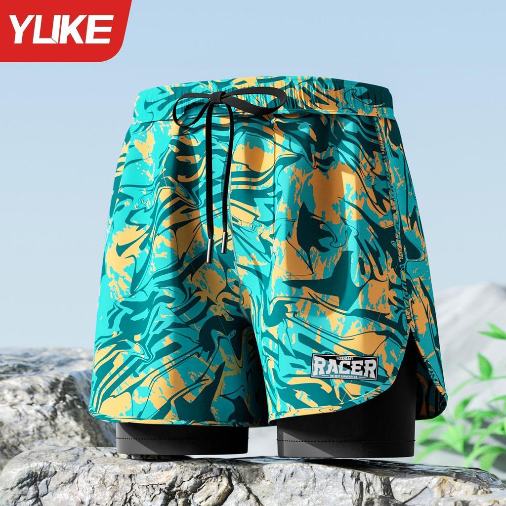 Men's Plus Size Anti-Embarrassment Swim Trunks Boxer Briefs and Swim Gear Set