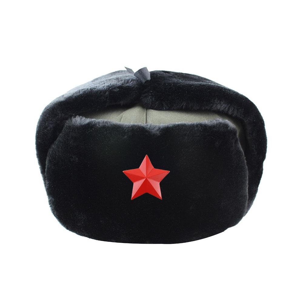 Winter Hat with Ear Flaps Thickened Warm Soft Comfortable Winter Hat For Men Women Riding Hiking Outdoor Black Faux Fur