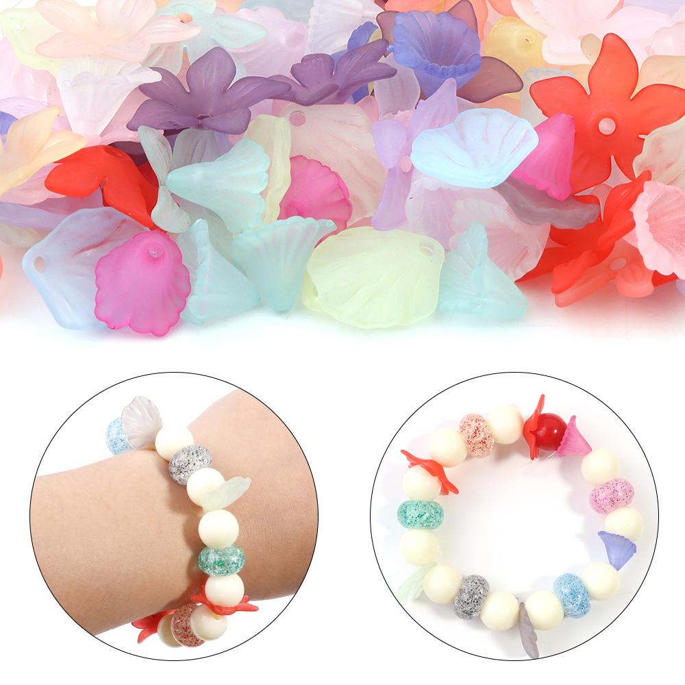 100pcs/lot Candy Color  Acrylic Beads Colorful Multi-shaped Loose Spacer Beads for Necklace Bracelet Jewerly Making Accessories