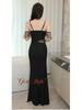 Elegant Strappy Slim Evening Dress for Sauna, KTV, and Karaoke