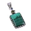 Natural Malachite,Peridot Gemstone 925 Solid Sterling Silver Pendant 1.50'' i8g80