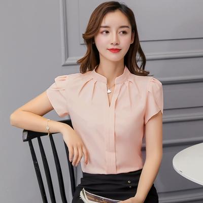 Damen Frühling und Sommer Schlichtes Slim-Shirt mit Rüschenärmeln für den täglichen Pendler