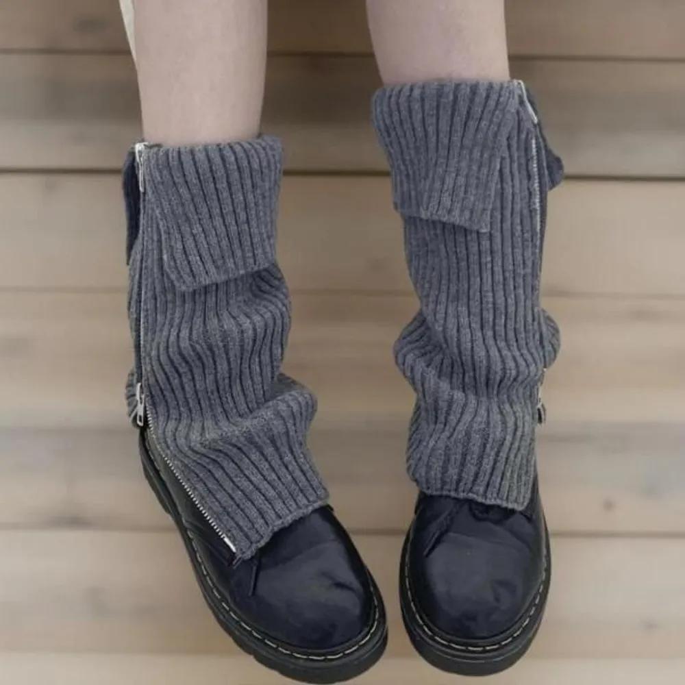 Women s Winter Warm Leg Warmers Zippered Ribbed Style FREE