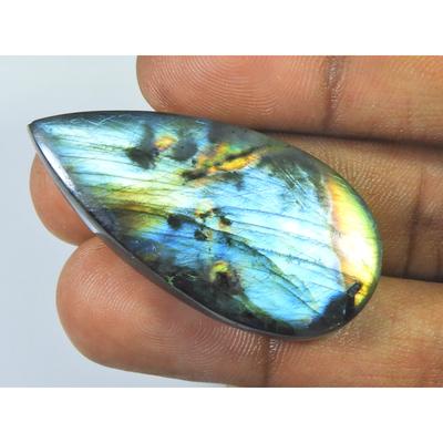 22X45MM Natural Labradorite Pink Purple Flashy Pear Cabochon Loose Gemstone SK-3279
