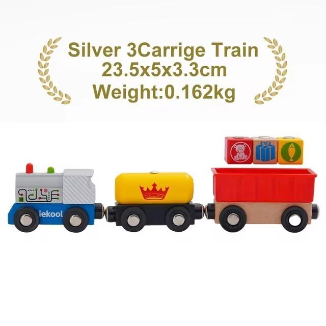 Wooden Magnetic Train Car Locomotive Ambulance Fire Truck Wood Railway Accessories fit for Brand Wooden Tracks Toy For Kids