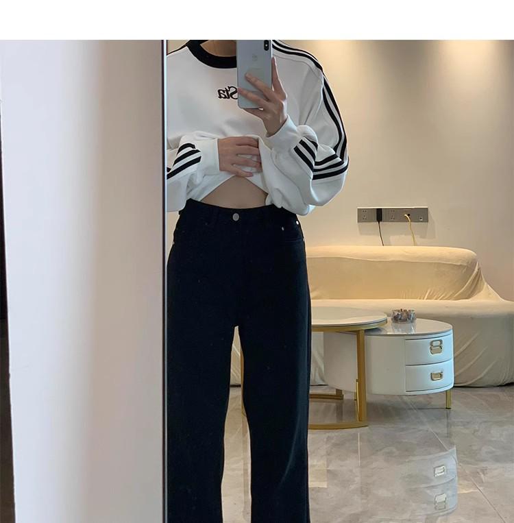 Women's High-Waisted Fleece-Lined Black Jeans - Plus Size, Slimming Straight/Narrow/Wide Leg for Autumn & Winter