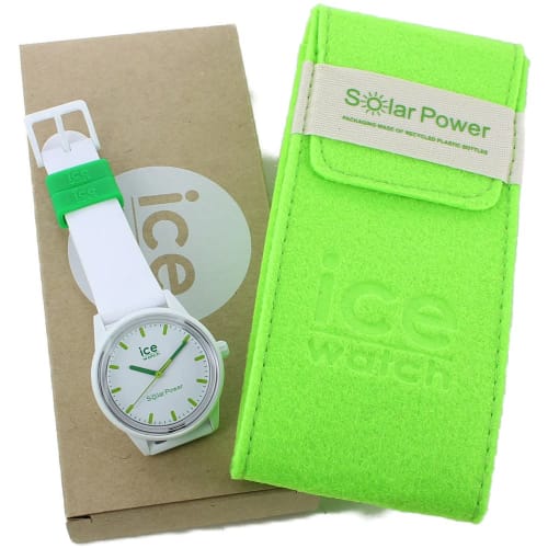 Ice-Watch Men's and Women's Ice Solar Powered Medium White Watch 018473