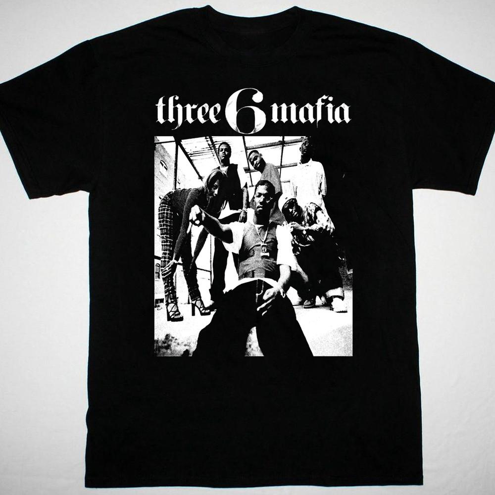 Three 6 Mafia HIP HOP rap T-shirt Black Cotton All Sizes S to 5Xl Unisex T-Shirt S
