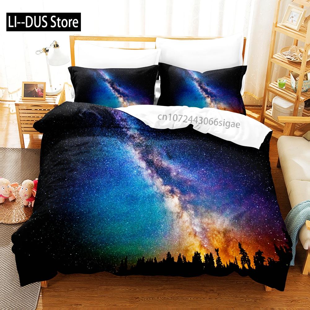 Comforter Universe Bedding Set Single Twin Full Queen King Size Starry Sky Bed Set Aldult Kid Bedroom S 3D Print 031