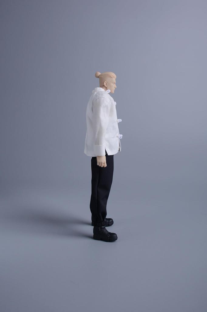 1/12 Scale Tang Dynasty Suit for 6-inch Male and Female Action Figures, Suitable for Kung Fu, Black and White Action Figures (body, Head, Shoes, Etc.