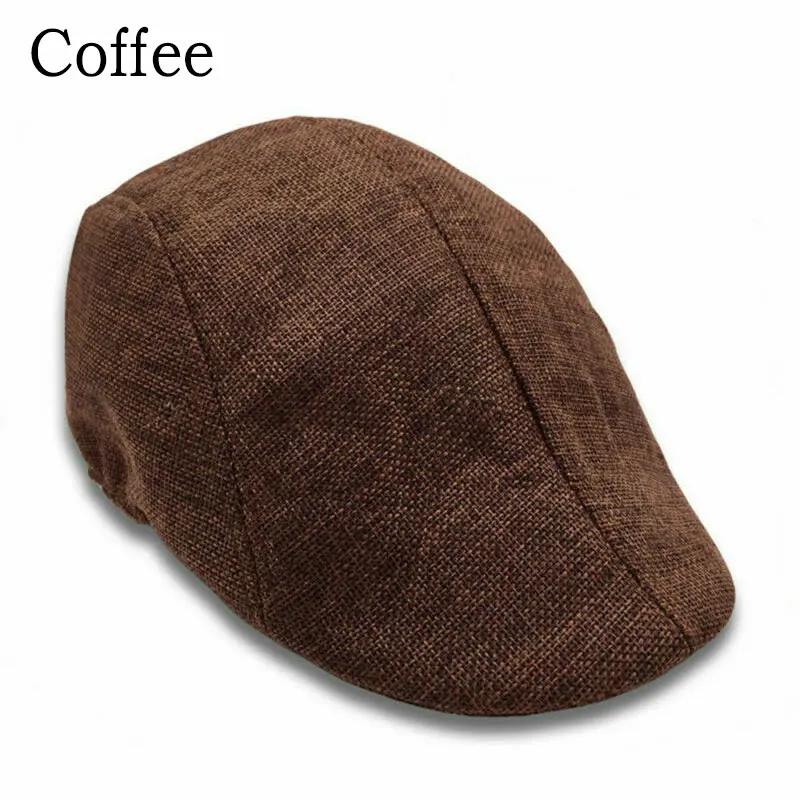 Men Berets Cap British Autumn Summer Linen Hats Flat Caps Classic Vintage Gatsby Cabbie Cap Chapeau Homme