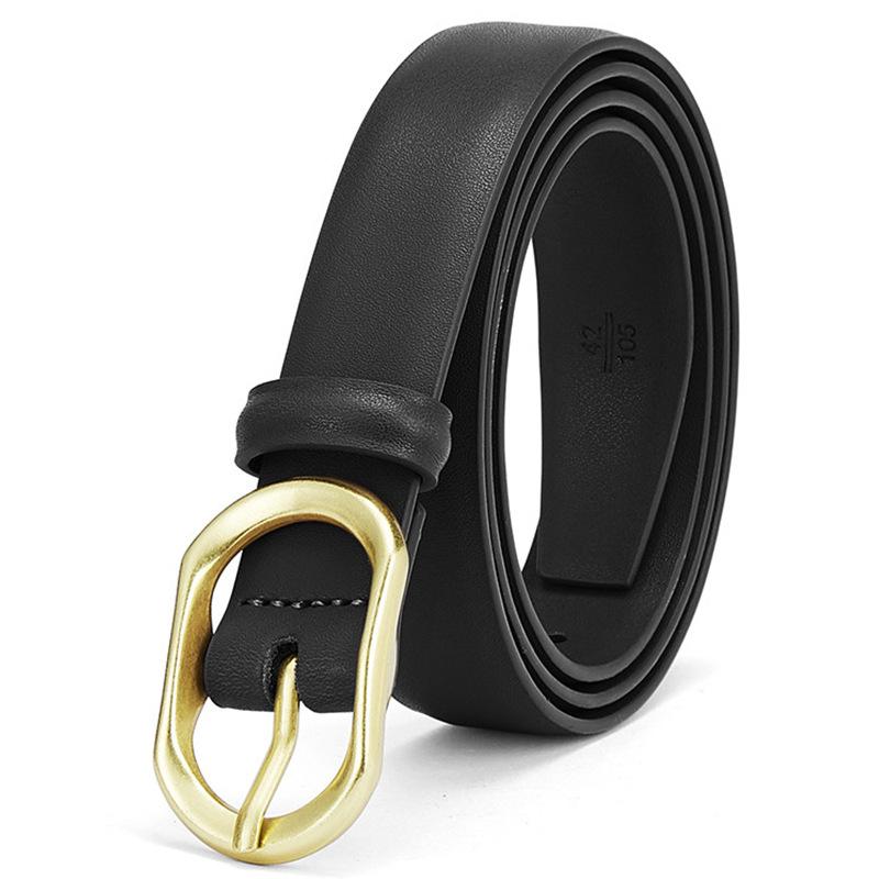 

Ремень Женский Кожаный Костюмные Брюки Простая Пряжка-штифт Джинсы Женский Ремень Воловья Кожа Декоративный Ремень Женский 105cm чёрный