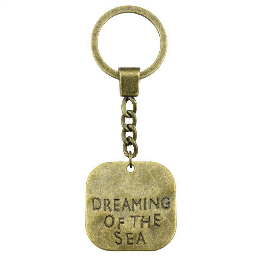 OM Symbol Letter Keychain Tags Yoga Themed Charm Key Holder 30mm Ring