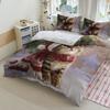 Christmas Cat Bedding Set Printed Duvet Cover Set Soft Single Twin Size Home Decor Duvet Cover Set Cute Birthday Gift For Girls