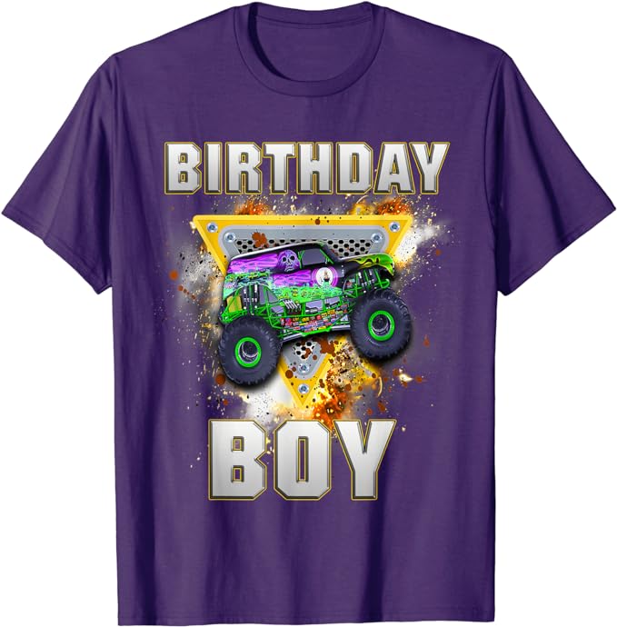 Monster Truck Birthday Boy Monster Truck Are My Jam Lovers T-Shirt Humor Funny Kids Tee Tops Sons Nephew Bithday Novelty Gifts