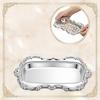 VOFUN-Elegantes Metall-Serviertablett mit floraler Prägung für Desserts und Schmuck, Aufbewahrung