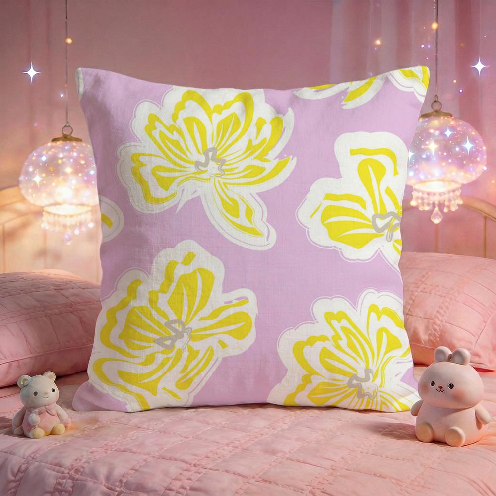 Dopamine Floral Explosion Cushion Cover Premium Comfort Reversible Pillow Cove Two in One Design for Any Room  Car Interior