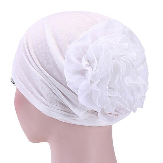 Women Lady Solid Color Head Scarf Flower Hat Cap Cotton Bandana Headwrap