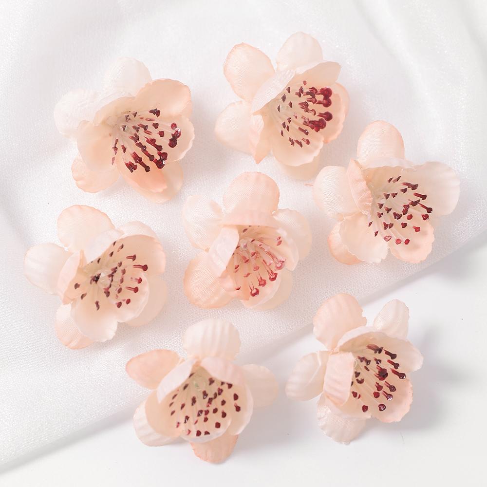20/30Pcs Peach Blossom Artificial Flower Head For Wall Plant Home Room Decoration DIY Garland Valentine's Day Gift Wedding Decor