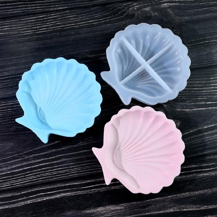 Flexible Shell Tray Silicone Mold Multi Purpose Silicone Shell Tray Mould for Casting Plaster and Resin Dishes