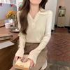 Herbst/Winter Pullover mit Polokragen für Damen Gestricktes Unterteil Top Nischendesign Sinn für Interieur
