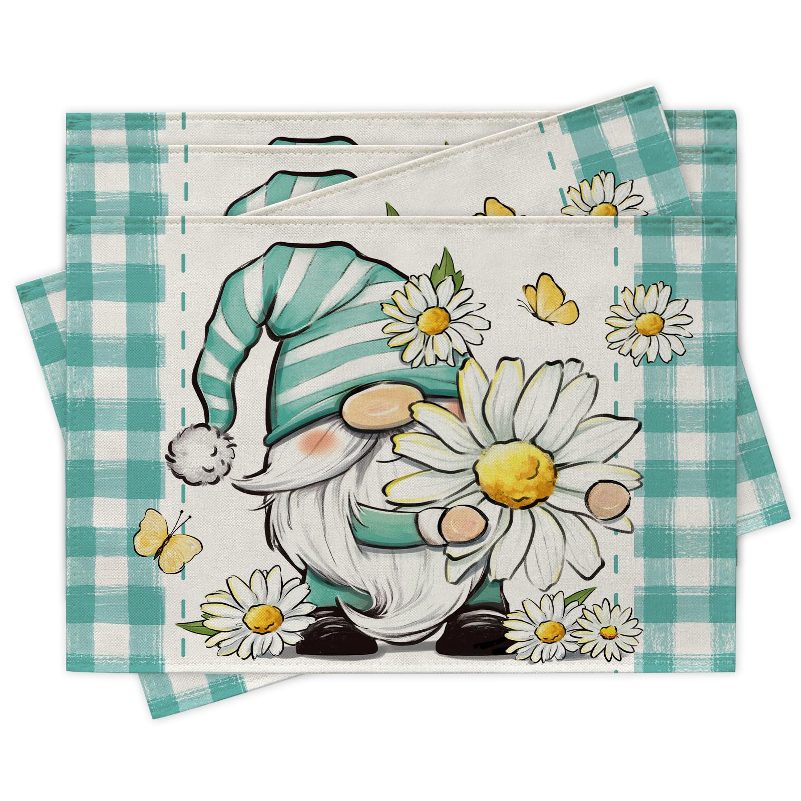 

Spring Summer Colorful Butterfly Placemats Set of 4, Eucalyptus Leaves Dining Place Mats Table Decor, Seasonal Home Kitchen Decoration 12 x 18 Inch 4Pcs-12 X18