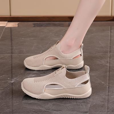 2025 Little White Shoes Children's Summer New Korean Version Ins Female Students Casual Hollow Versatile Flying Knitting Women's Shoes K1506
