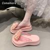 Fashion 2025 New Slippers for Women's Summer Fashion Platform Flip Flops Anti Slip Thick Bottom Seaside Vacation Flower Beach Shoes