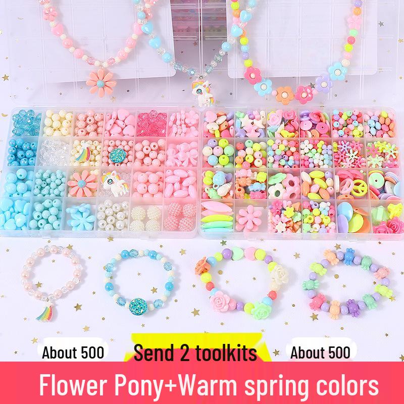 Beaded Toy Kit for Girls: DIY String Beads for Handmade Necklaces - Educational Birthday Gift