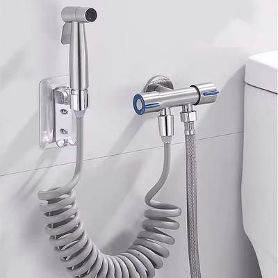 Toilet Shower Toilet Accessories Double Outlet Corner Valve Toilet Nozzle Suit Water Spray Bathroom Handheld Toilet Spray