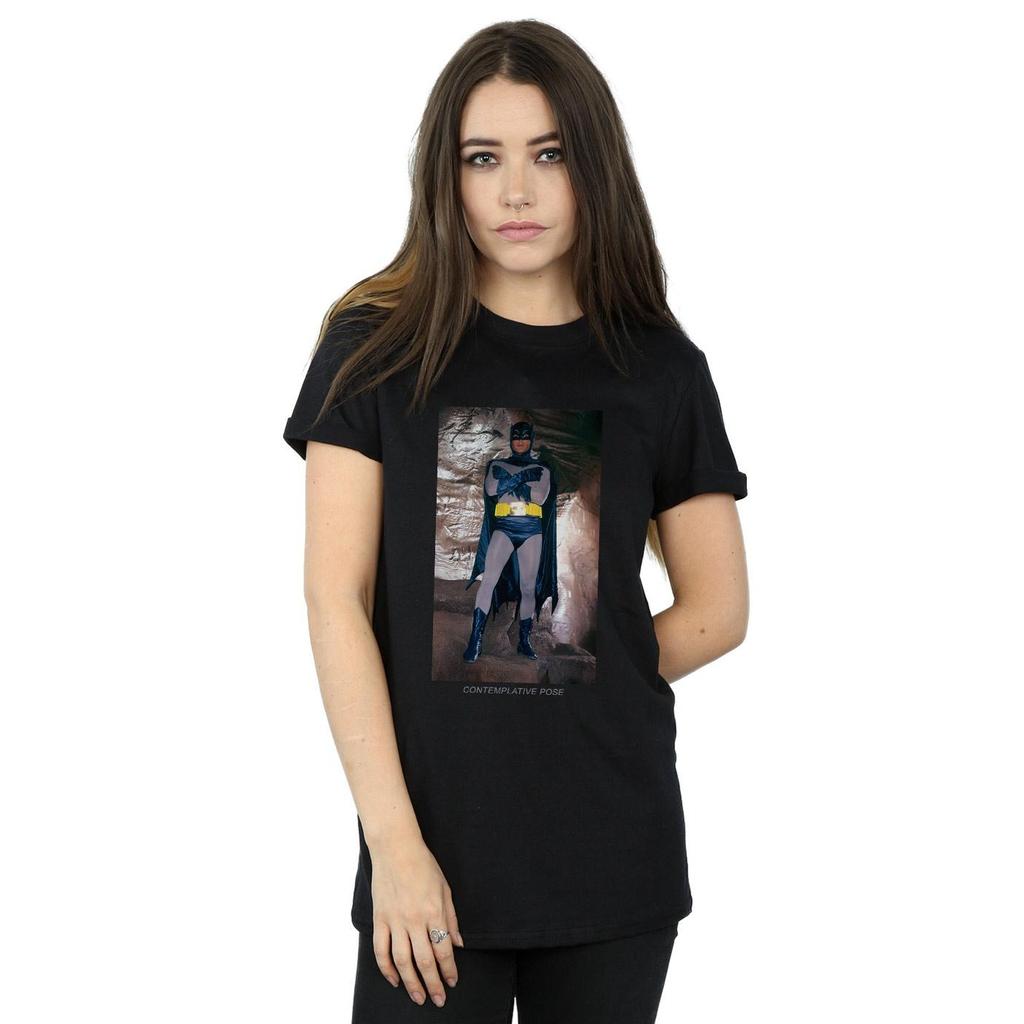 DC Comics Womens/Ladies Batman TV Series Contemplative Pose Cotton Boyfriend T-Shirt