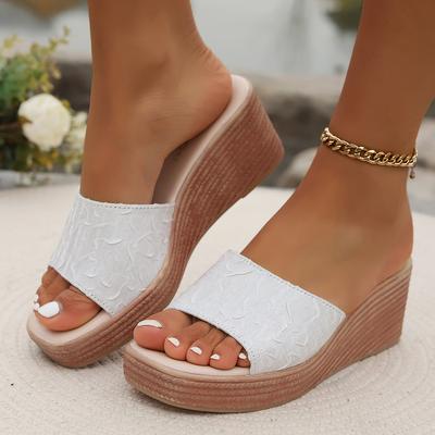 Summer Simple Wedges Slippers for Women Platform High Heels Women's Sandals Thick Sole Outdoor Slides Plus Size Beach Sandalias